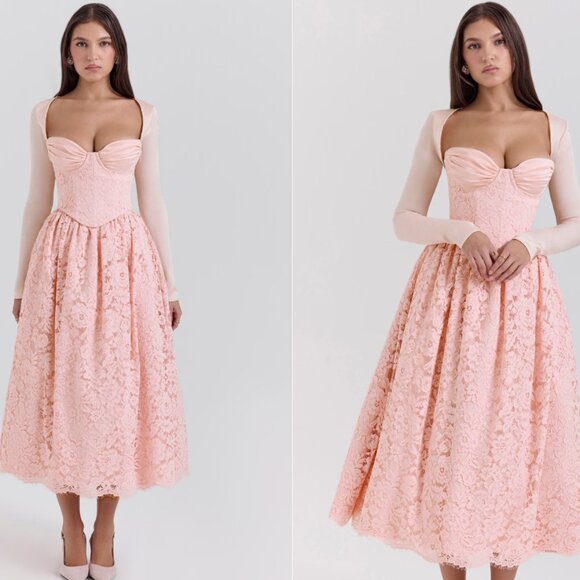 House of CB Dresses & Skirts - House of CB 'Duchess' Ballerina Pink Lace Corset, Skirt, and Bolero NWOT